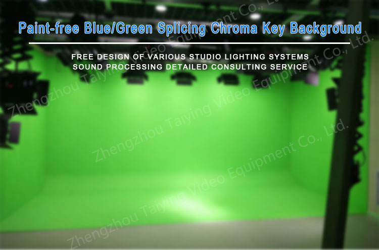 Video studio background no-paint module collaps chroma key green screen